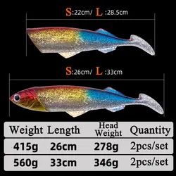 Leurre Señuelo suave cola en T para pesca de curricán