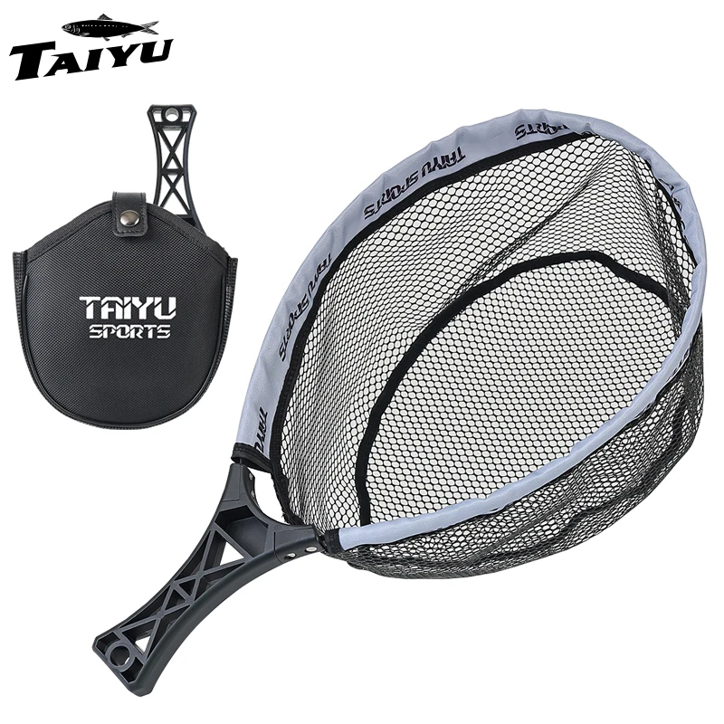 Taiyu Red de pesca plegable con anzuelo integrado y agarre ABS