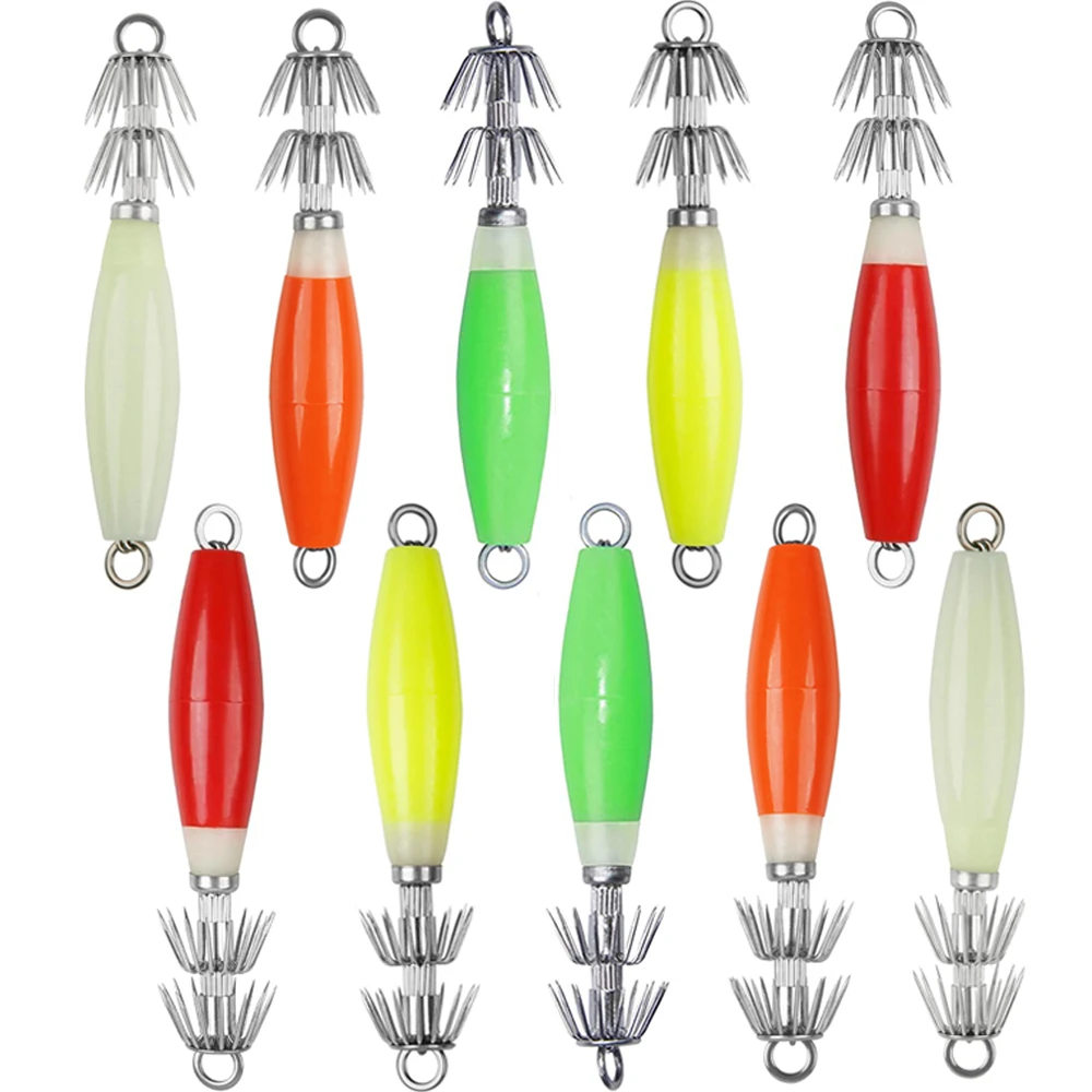 Cebo luminoso de calamar con colores variados