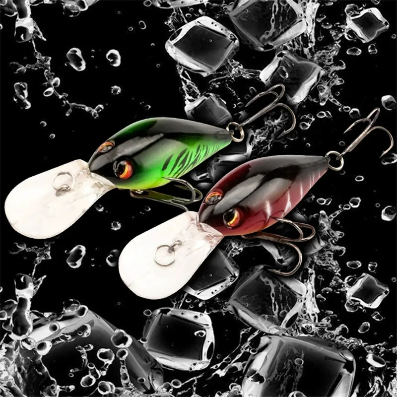Señuelo crankbait flotante visto desde arriba con colores naturales