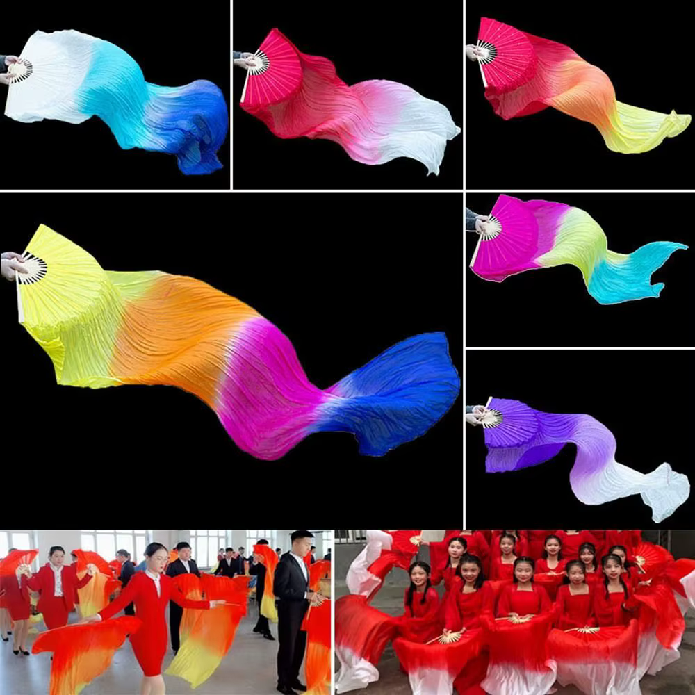Abanico de danza del vientre multicolor degradado 50 cm - imagen 4