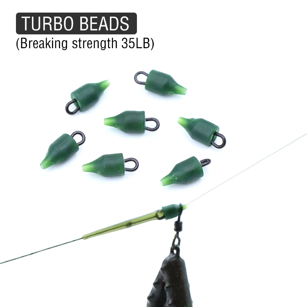 Anillo cambio rápido y giratorios con cuentas Turbo para pesca de carpa