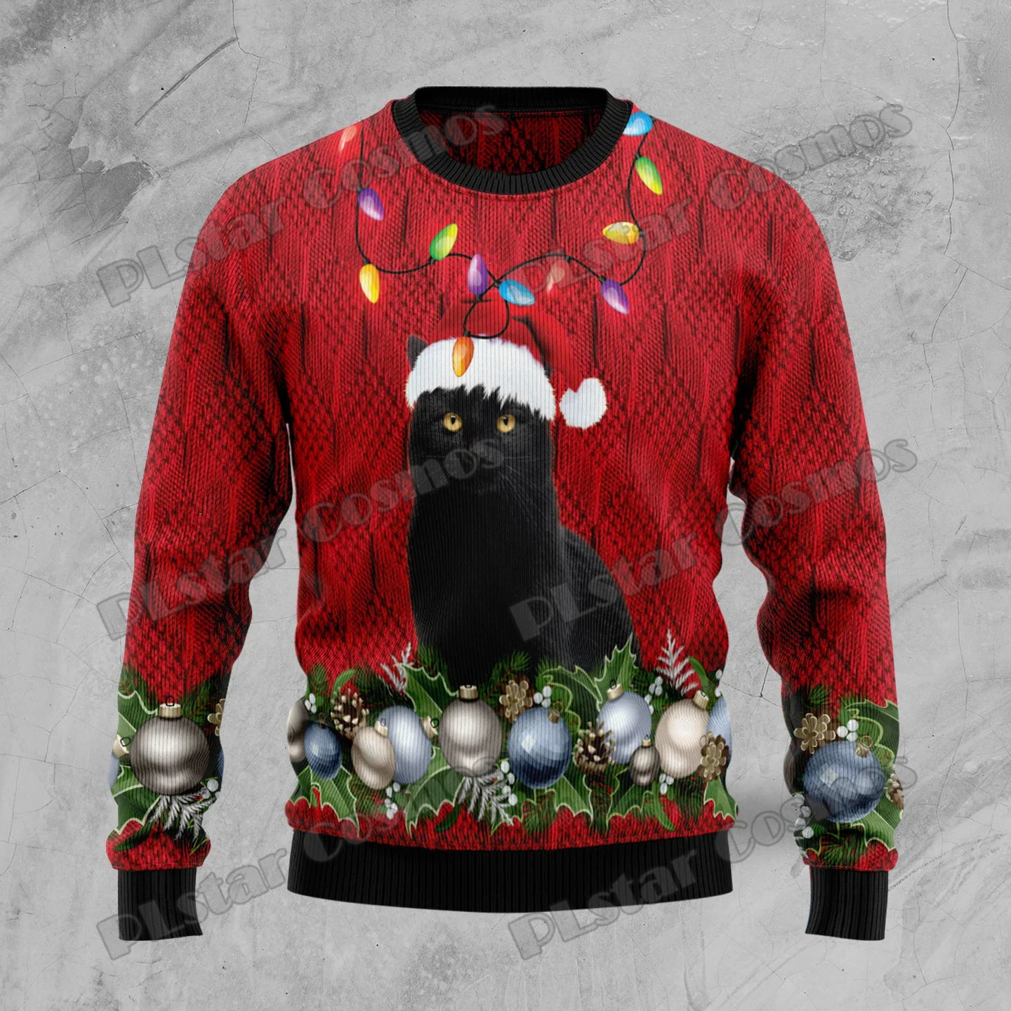 Jersey Punto 3D Gato Negro Feo – Navidad 2026 Unisex - imagen 3