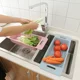 Escurridor portátil ajustable de platos y verduras para fregadero