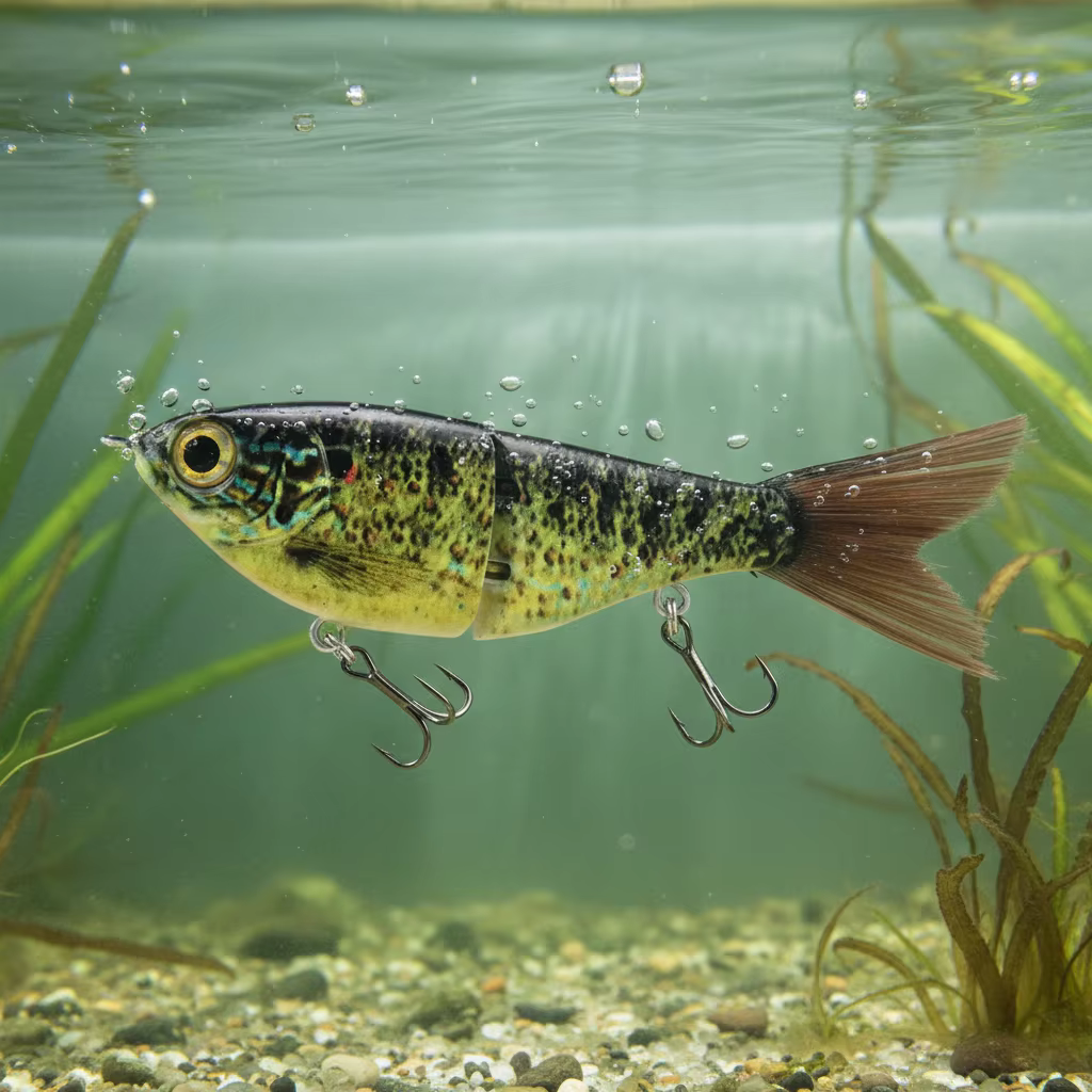 Wobbler articulado para lucio, lubina y trucha de pesca