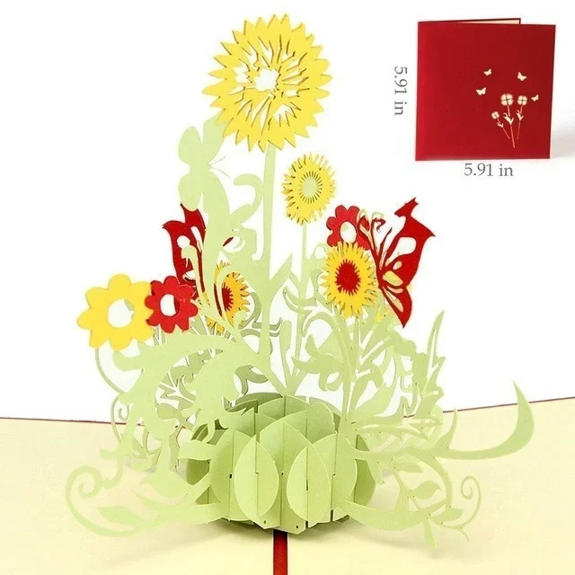Tarjeta 3D Pop-Up Felicitación Día de la Madre – Corte Láser con Sobres - imagen 2