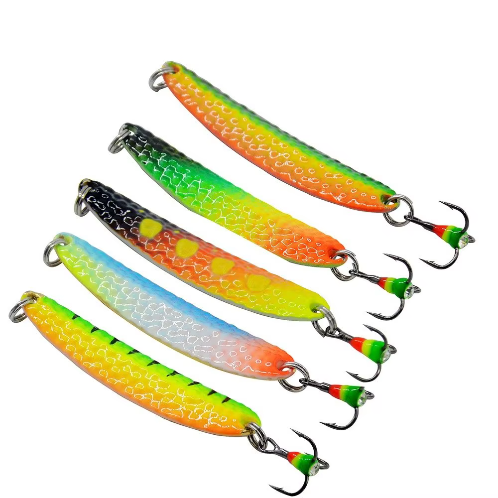Micro señuelo de cuchara metálico para pesca en hielo - imagen 5