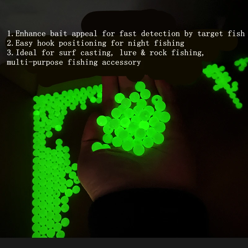Cuentas luminosas de pesca ZYZHE – Perlas de plástico con brillo - imagen 5