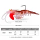 LHFSH Cebo de silicona luminoso tipo camarón con jig head