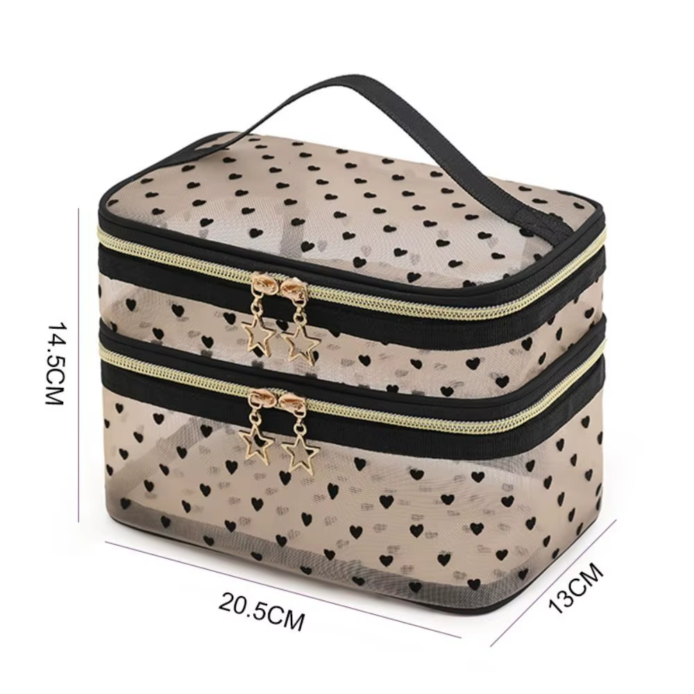 Bolsa de cosméticos de viaje Nylon doble capa para mujer - imagen 2