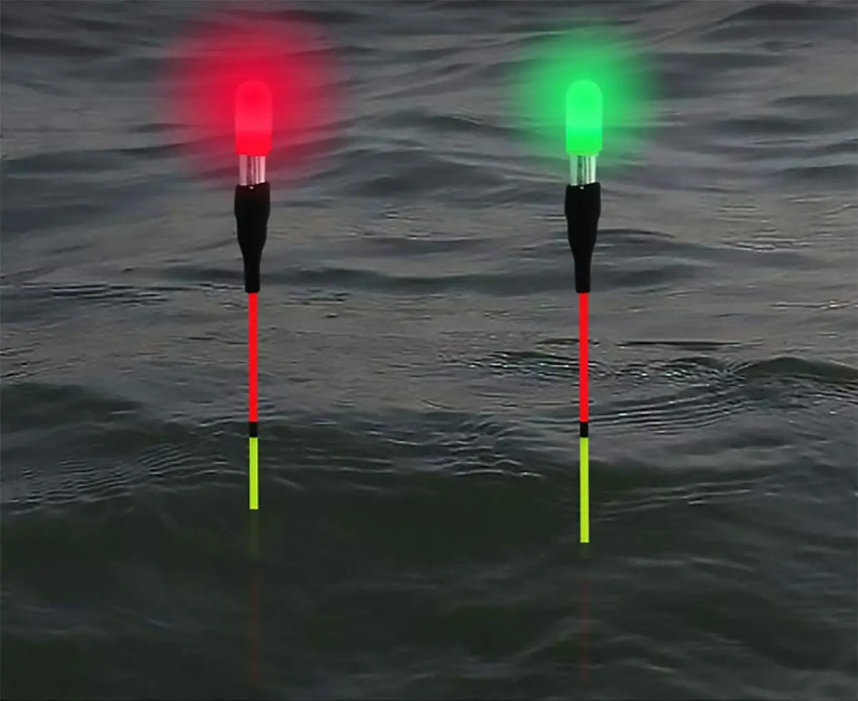 Montaje de pesca con luz flotante