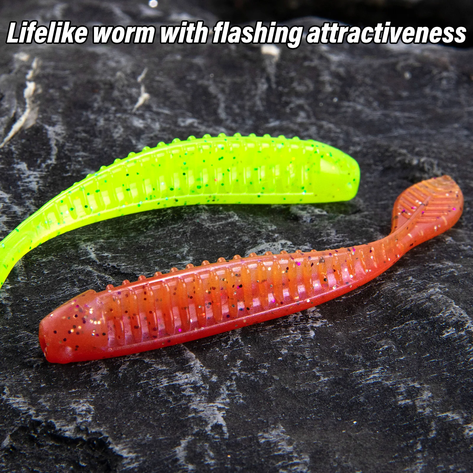 Señuelos blandos swimbait tipo gusano para Drop Shot Finesse Rig - imagen 3