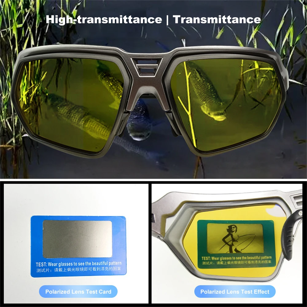 Gafas de sol polarizadas UV400 para pescar: lentes HD espejo azul - imagen 4