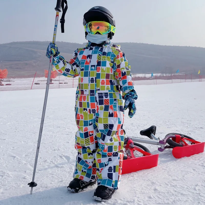 Mono de nieve impermeable con capucha, a prueba de viento infantil - imagen 2