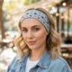 Diadema absorbente floral elástica para sudor y maquillaje - imagen 5