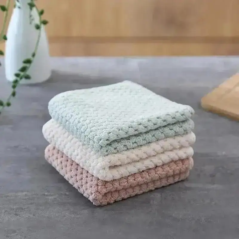 Paños de microfibra gruesos absorbentes cuadrados para limpieza del hogar - imagen 4