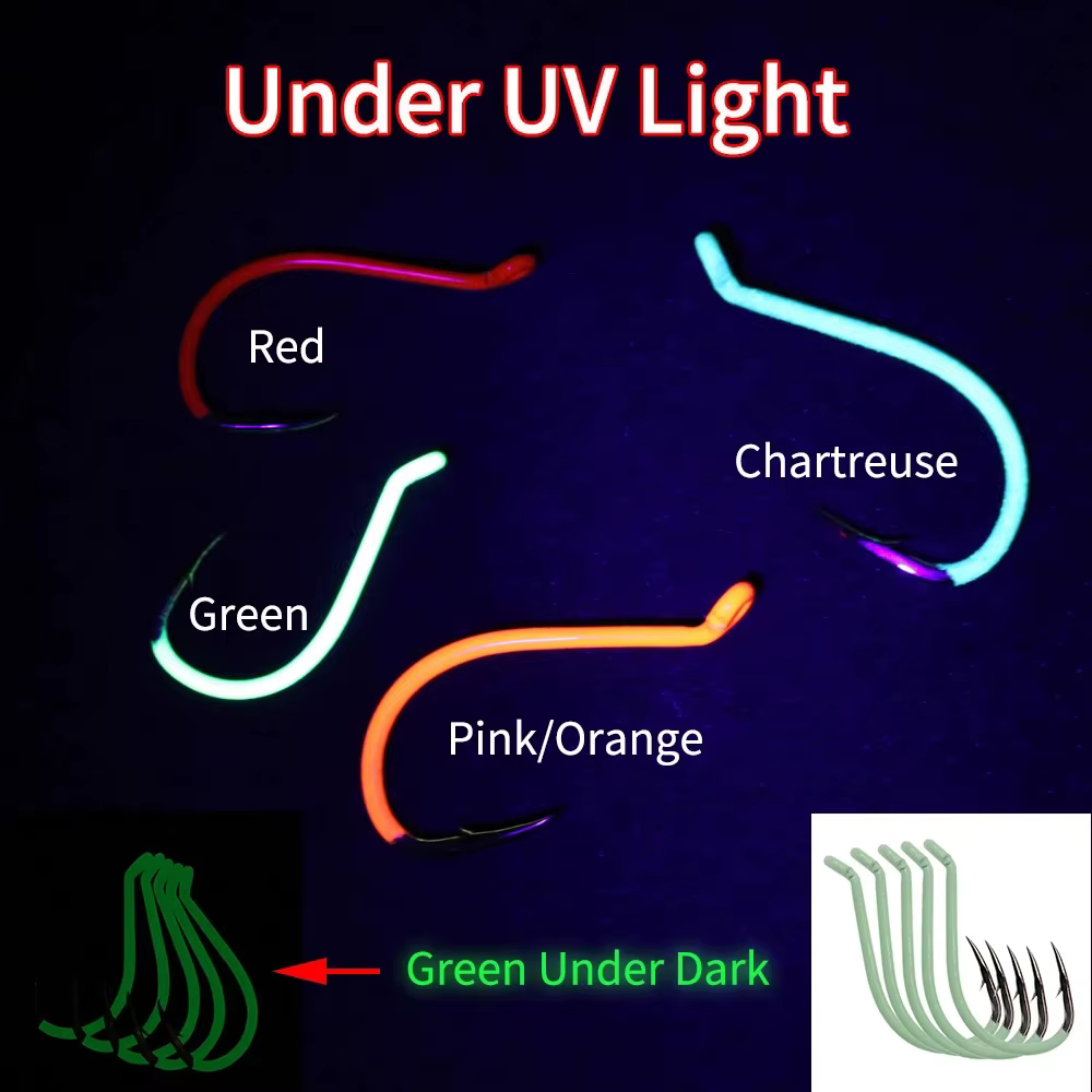 ICERIO anzuelos para pulpo acero carbono punto verde fluorescente - imagen 2