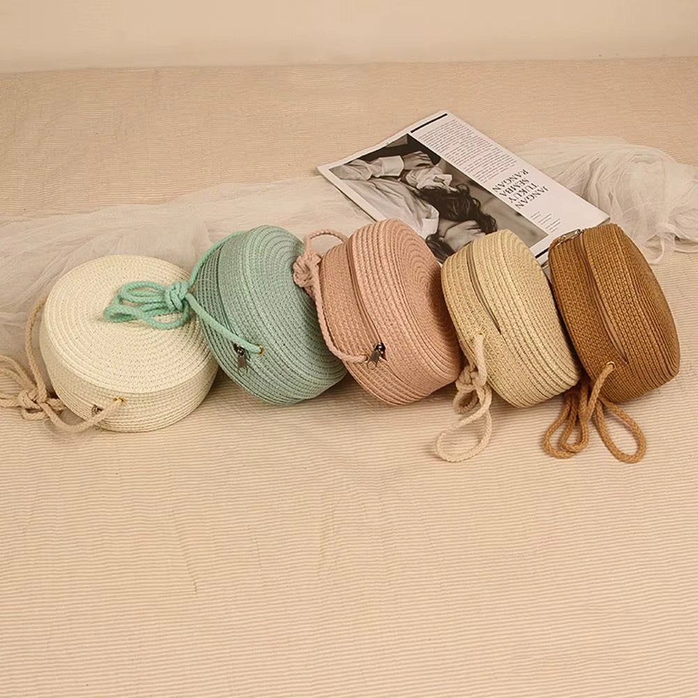 Bolso de Playa Tejido en Paja – Bandolera Redonda para Verano - imagen 2
