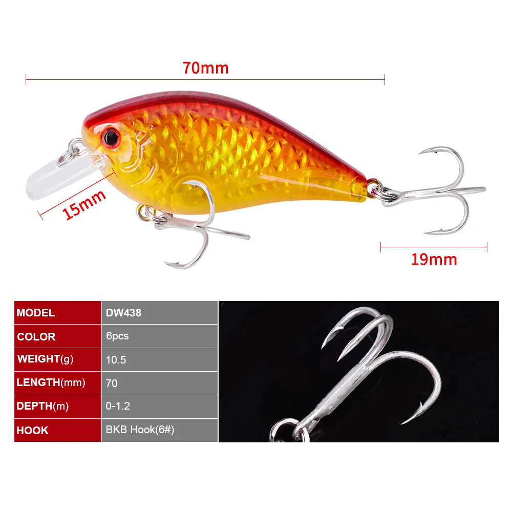 Proberos Wobbler Minnow Crankbait flotante para lucio