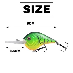Señuelo Crankbait con ojos 3D y gancho de acero con carbono alto