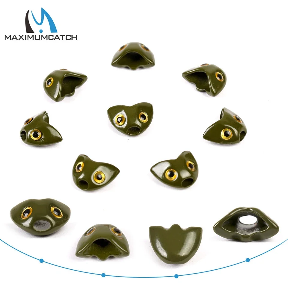 MaximumCatch Skulpin Jig Head de tungsteno verde oscuro y cobre - imagen 2