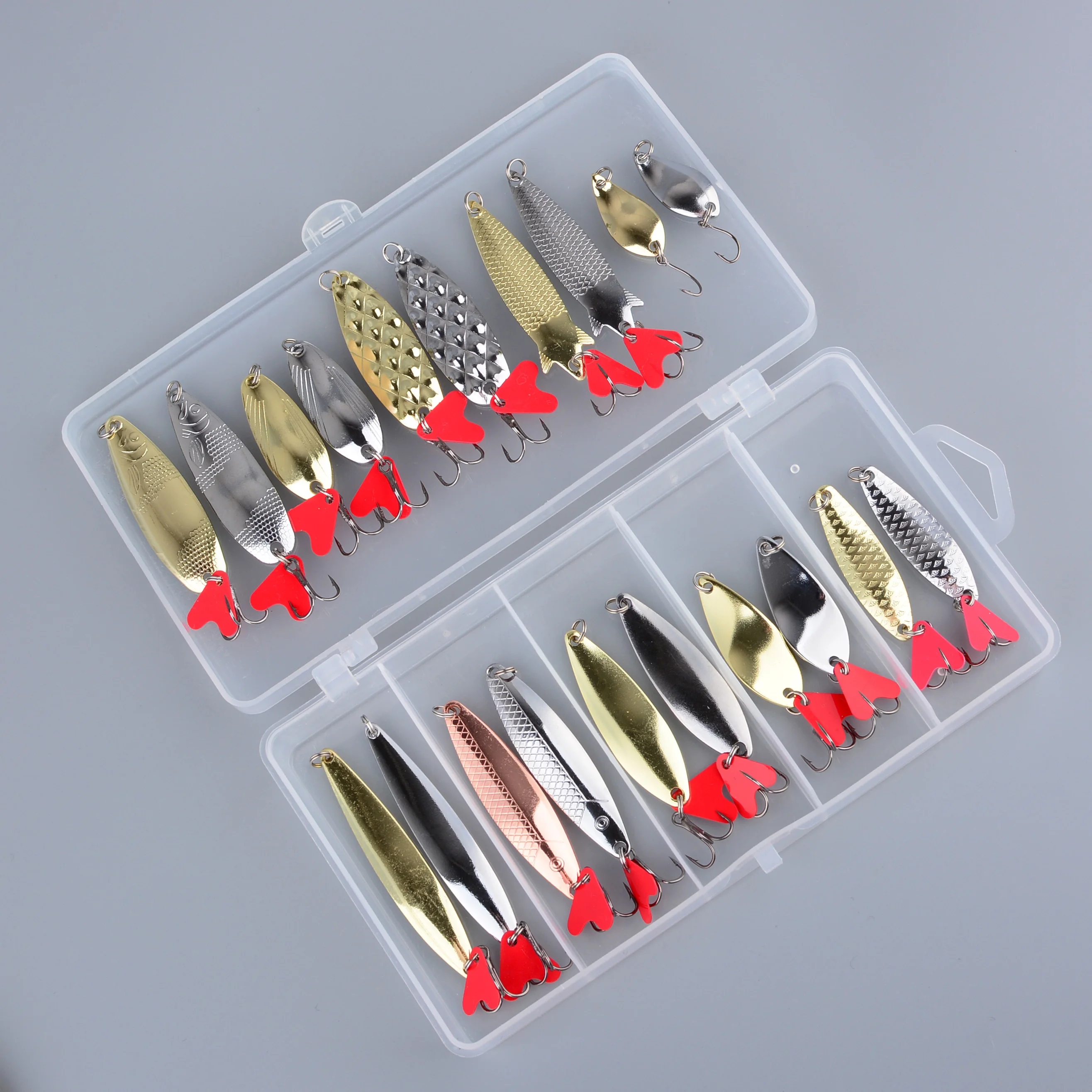Señuelos spinner spoon para trucha con anzuelo jig y wobbler - imagen 4