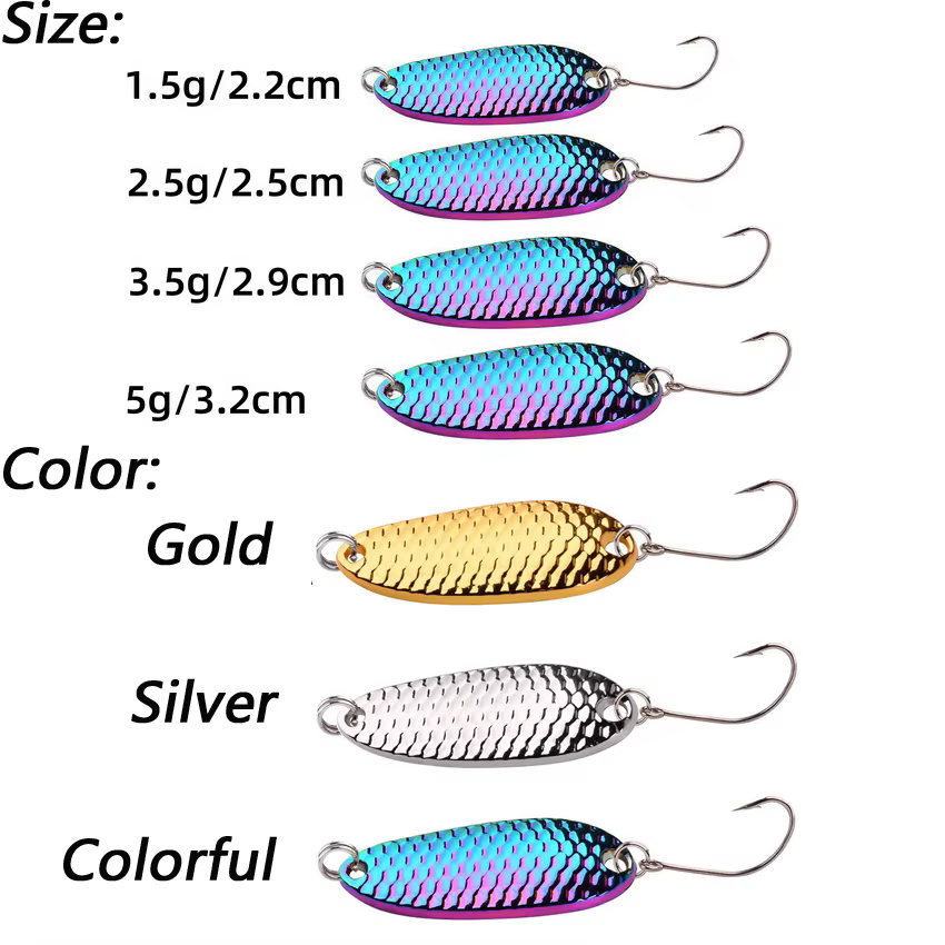Cucharas Loong Metal – Señuelos 1,5-5g con Gancho Único - imagen 4