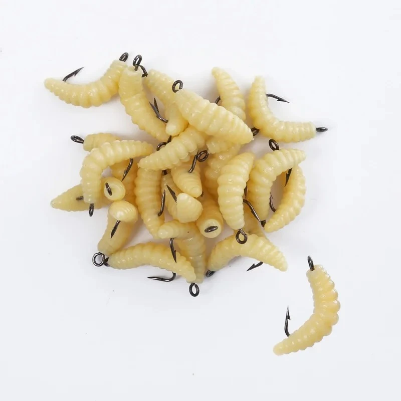 Señuelos de goma con anzuelo para pesca en agua dulce