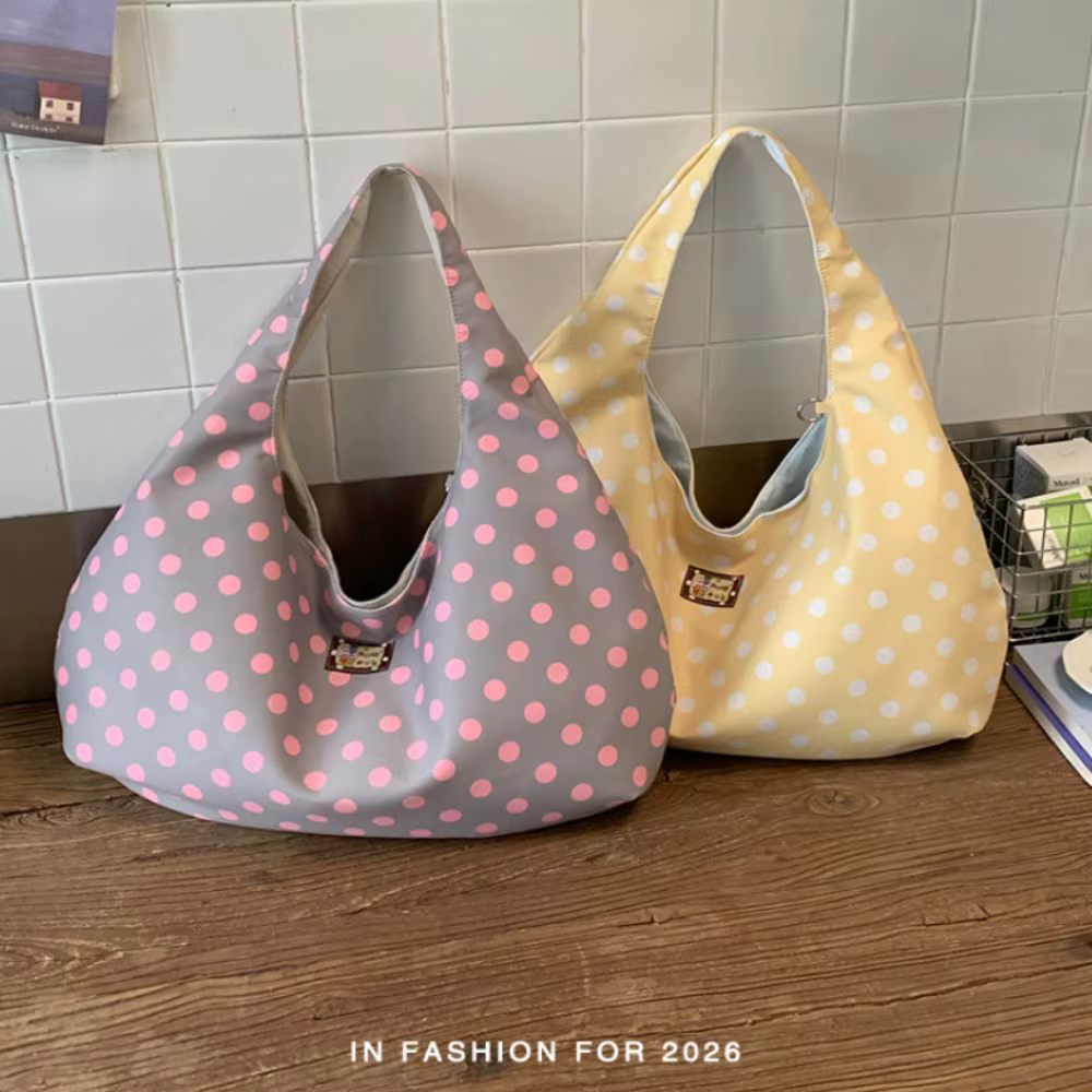 Bolso tote de mujer reversible con lunares y gran capacidad - imagen 5