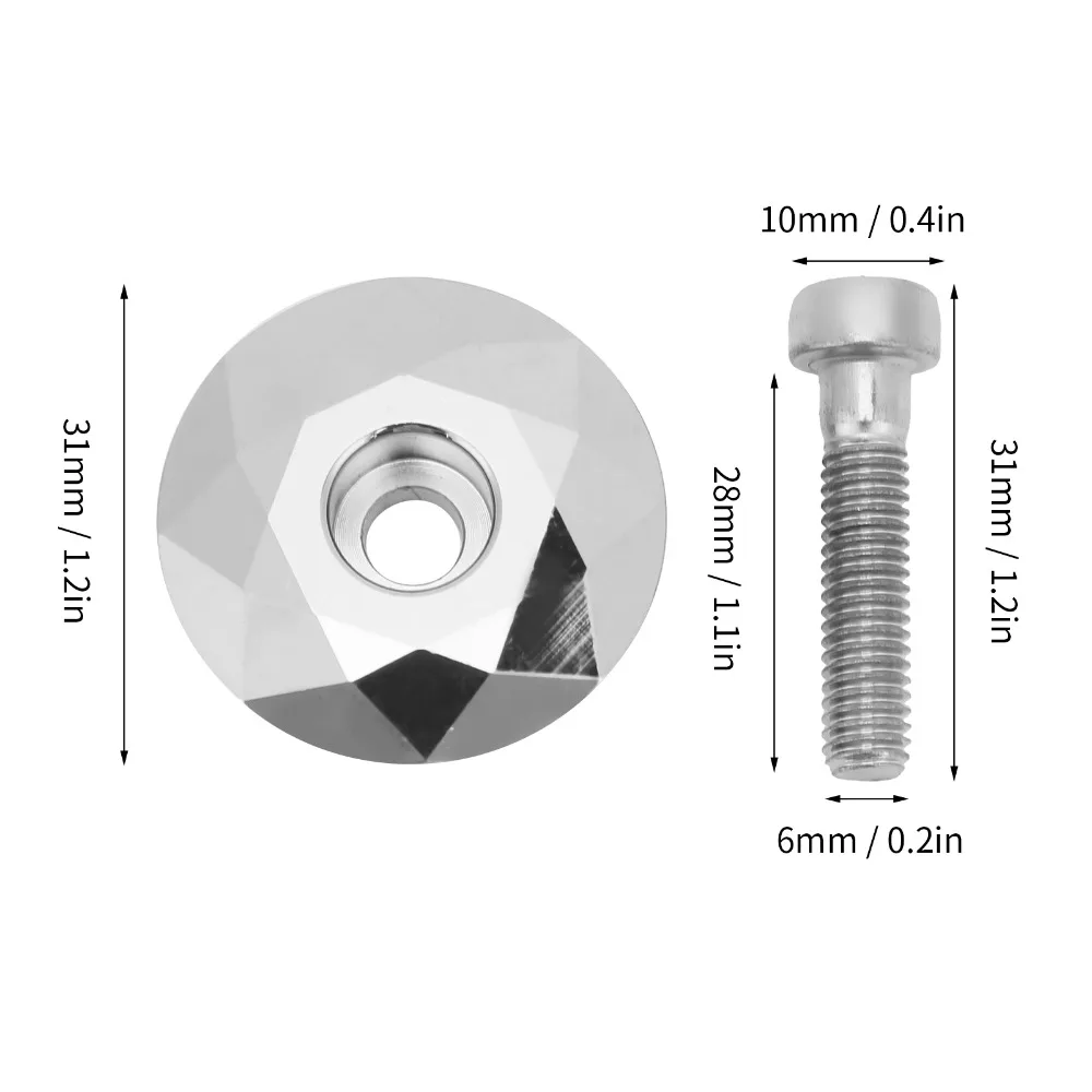 Tapa superior plateada con tornillo