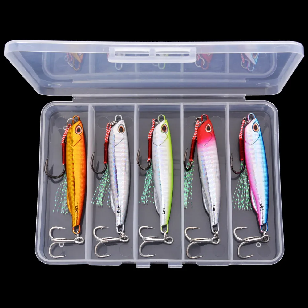 Set de 5 señuelos metálicos AOrace para trolling y jigging
