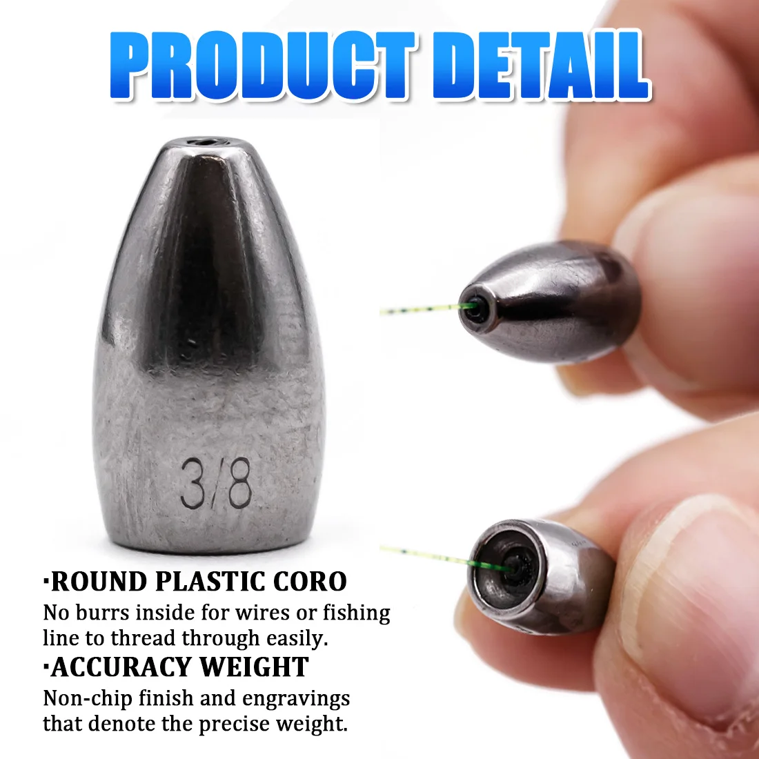 Plomo de tungsteno FishTrip 1,8‑14 g – Pesas de pesca estilo Texas/Carolina - imagen 4