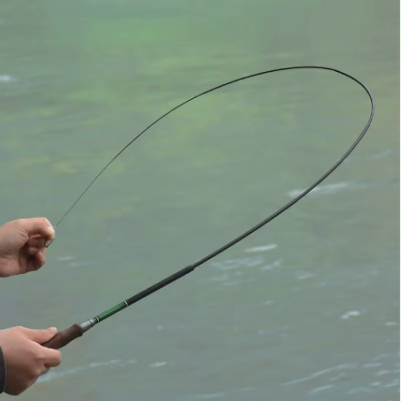 Caña telescópica de carbono ultraligera portátil para pesca deportiva
