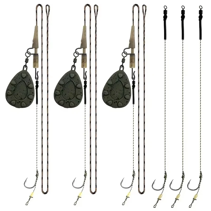 Juego de aparejo de pelo preatado YOTO para pesca de carpa