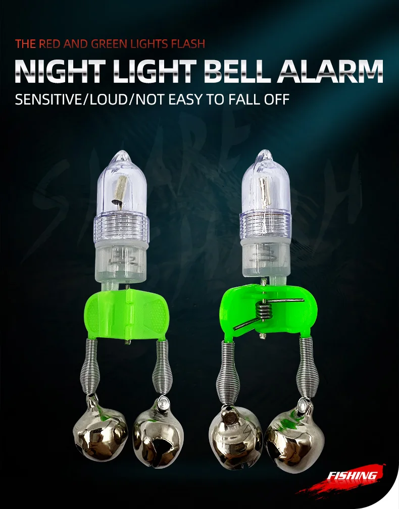 Alarma de pesca LED con campanas gemelas