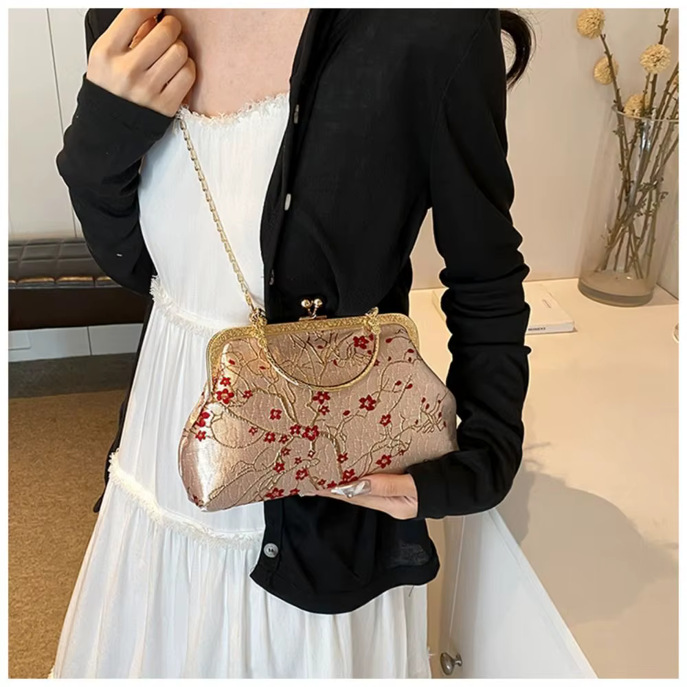 Bolso Bandolera de Seda Bordado Estilo Chino Retro para Mujer - imagen 4