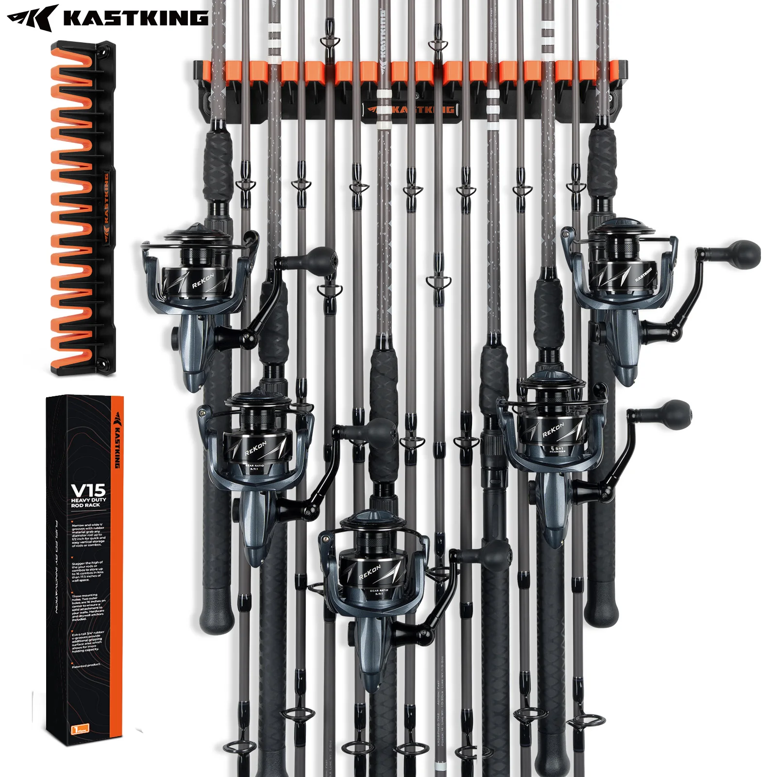 KastKing V15HD soporte de pared para cañas de pescar - imagen 2
