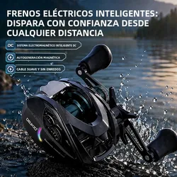 Carrete Baitcasting DEUKIO DC – 7.0:1, 8kg arrastre, latón