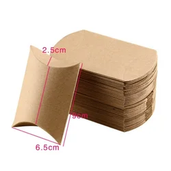 Caja de almohada de papel Kraft para dulces, bodas y cumpleaños