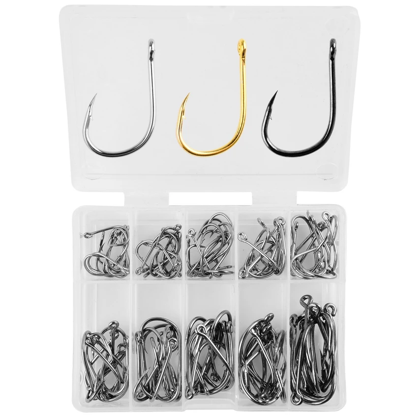 Anzuelos de pesca acero al carbono para carpa y lubina con púas - imagen 3