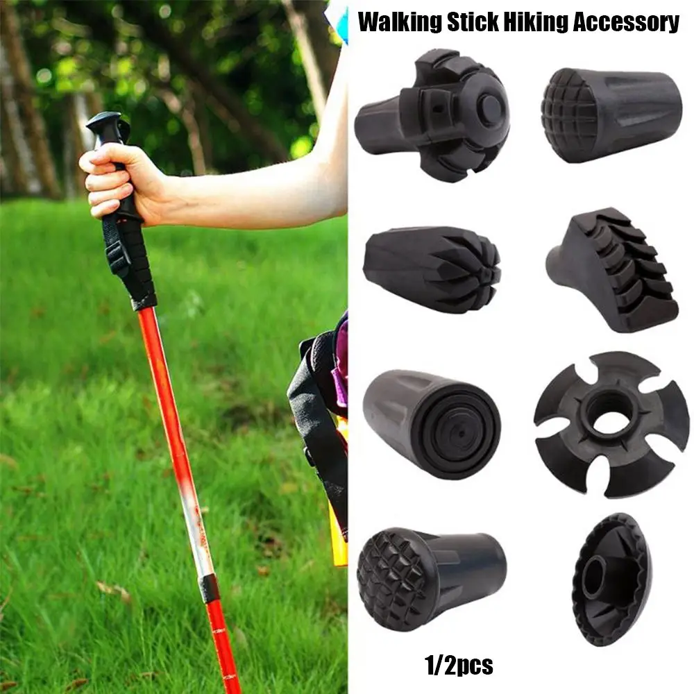 Protectores de bastones de trekking telescópicos negros para senderismo - imagen 5