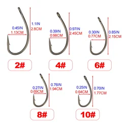Anzuelos para carpa Hirisi 8003 con púas y ojal de acero inoxidable