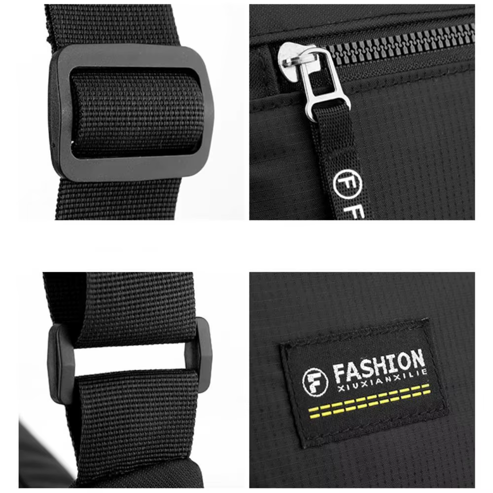 Bolso Bandolera Nylon Cuadrada Gran Capacidad con Cremallera – Unisex - imagen 3