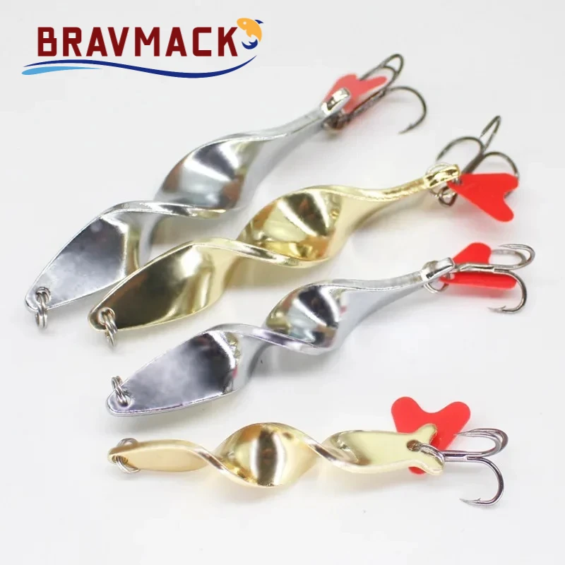BRAVMACK Curricán Cucharilla Espiral Larga Metal Corazón Rojo
