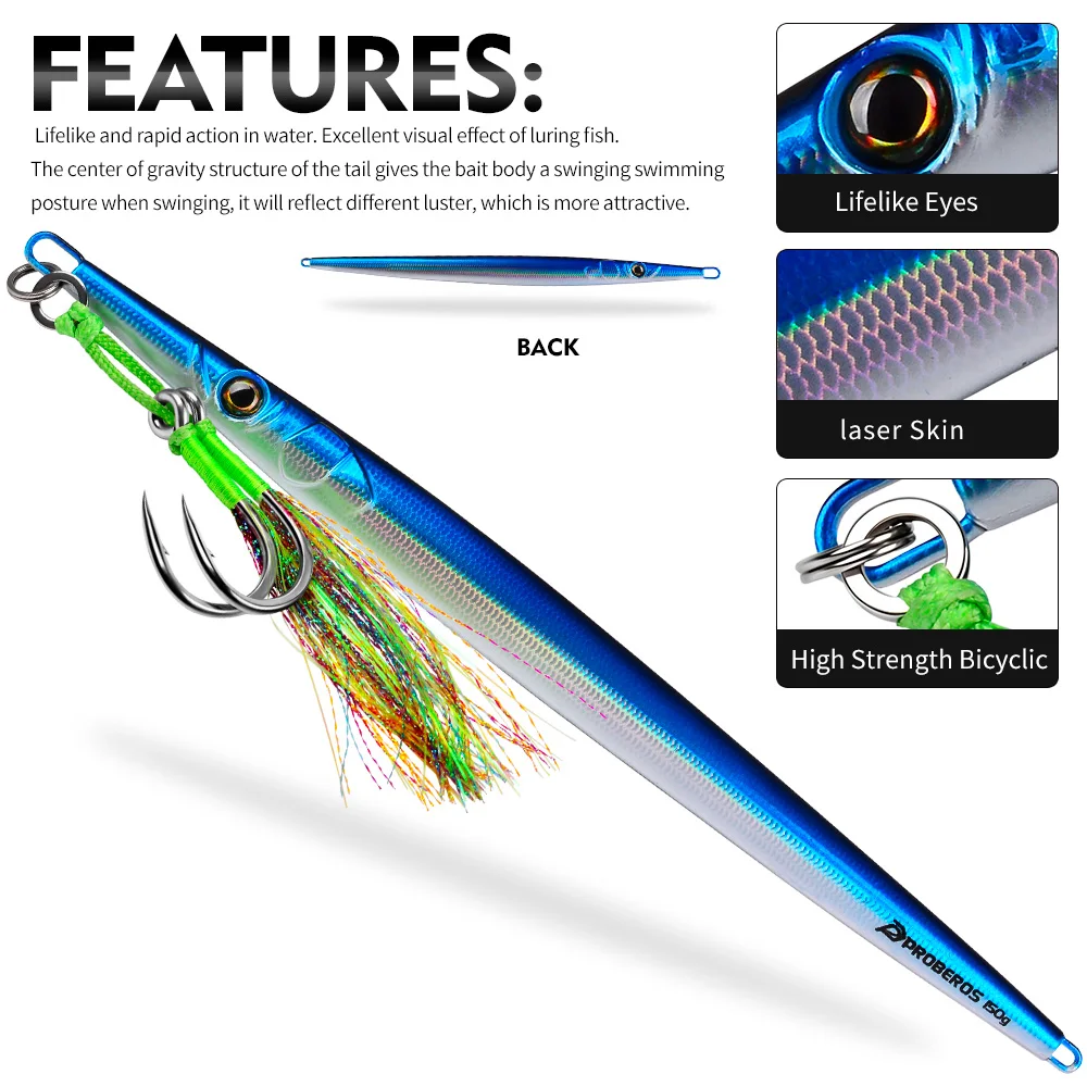Señuelo jigging vertical Proberos hundimiento rápido plomo para lubina - imagen 5