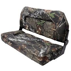 Asiento plegable doble respaldo bajo barco pesca Bass Jon camuflaje