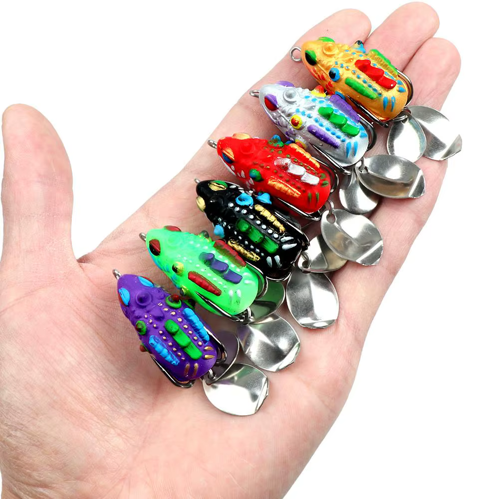 Mini señuelo de rana con doble anzuelo mejorado