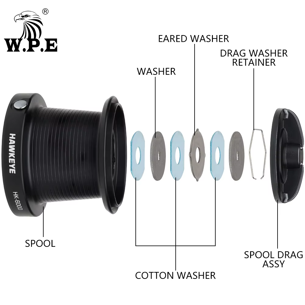 Carrete Spinning Carpa Hawkeye W.P.E 4,6:1 7+1 BBs - imagen 3