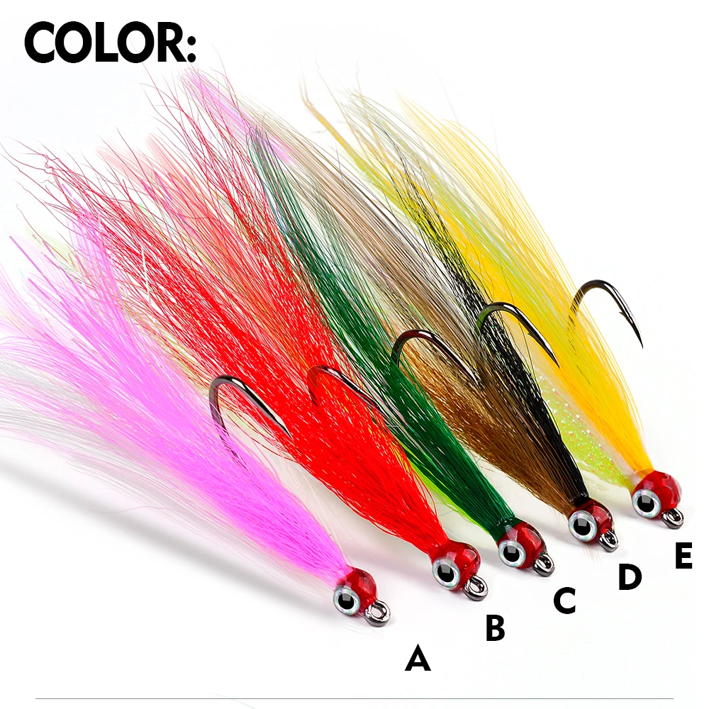 Mosca streamer bucktail PROBEROS para trucha y lubina con teaser - imagen 3