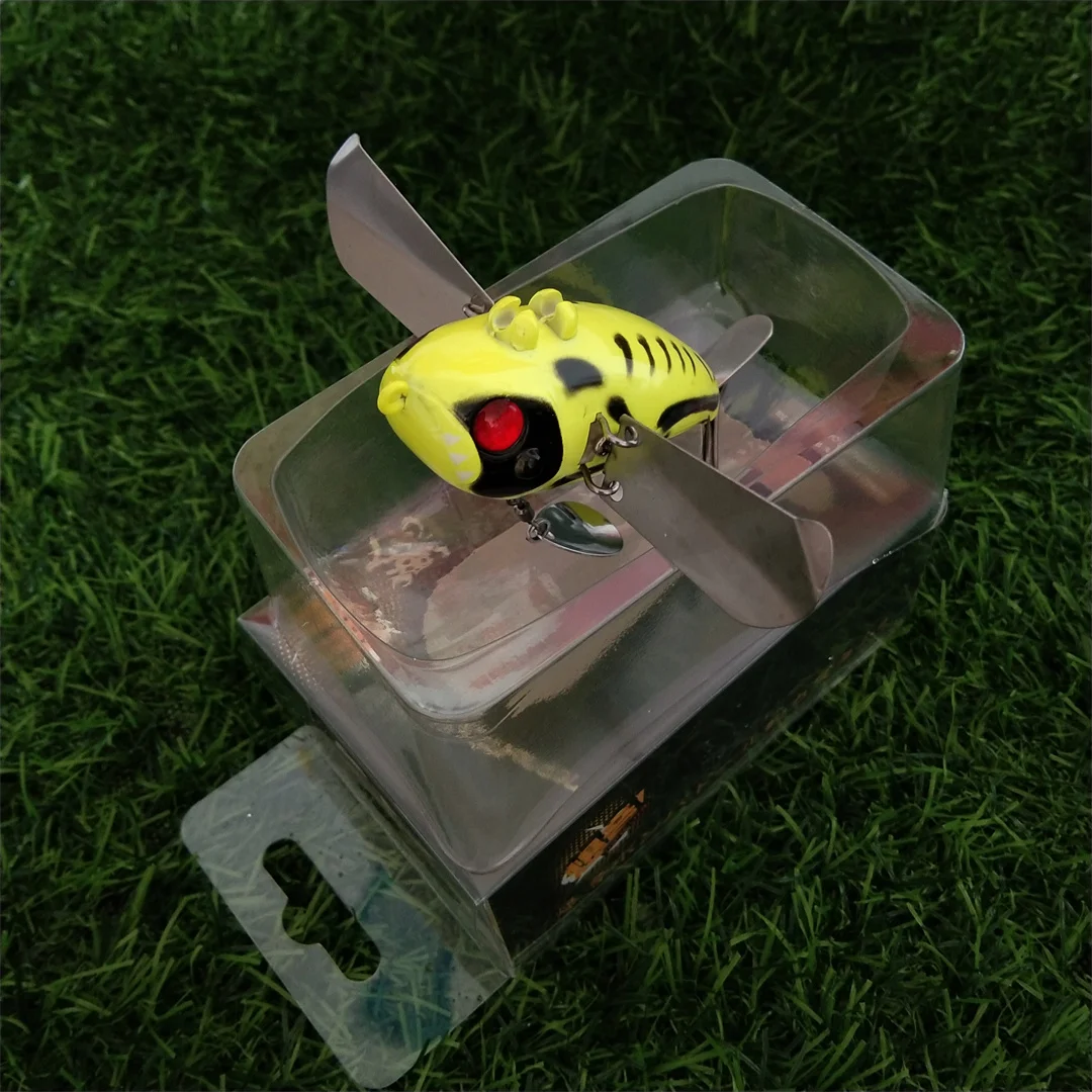Swolfy Popper flotante con cicala y hélice rumorosa para siluro - imagen 5